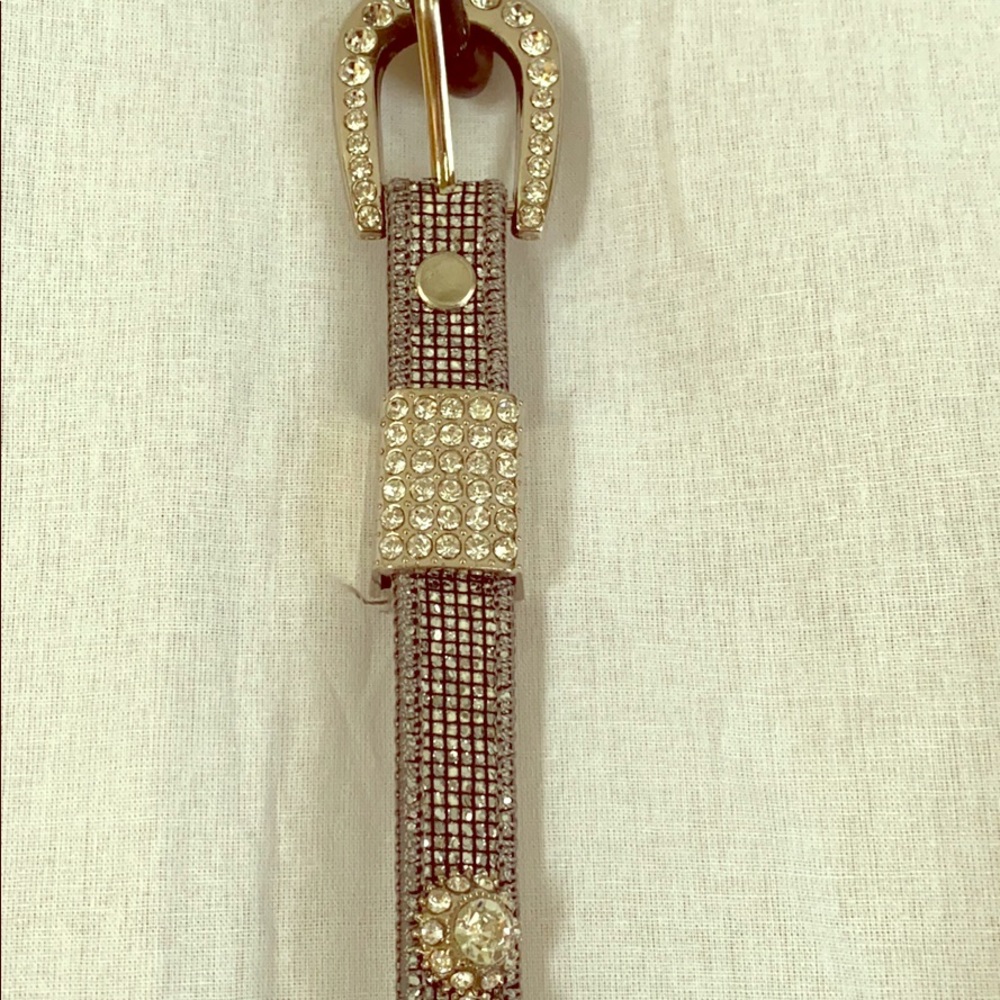 Silver and rhinestone belt -fits waist 20”-26”